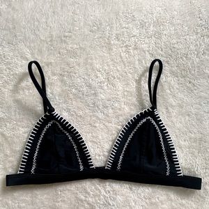 Black and White Stitch Bikini Top